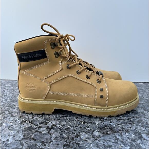 Harley Davidson Keating Mens Classic Work Style Biker Ankle Boots Size 12M